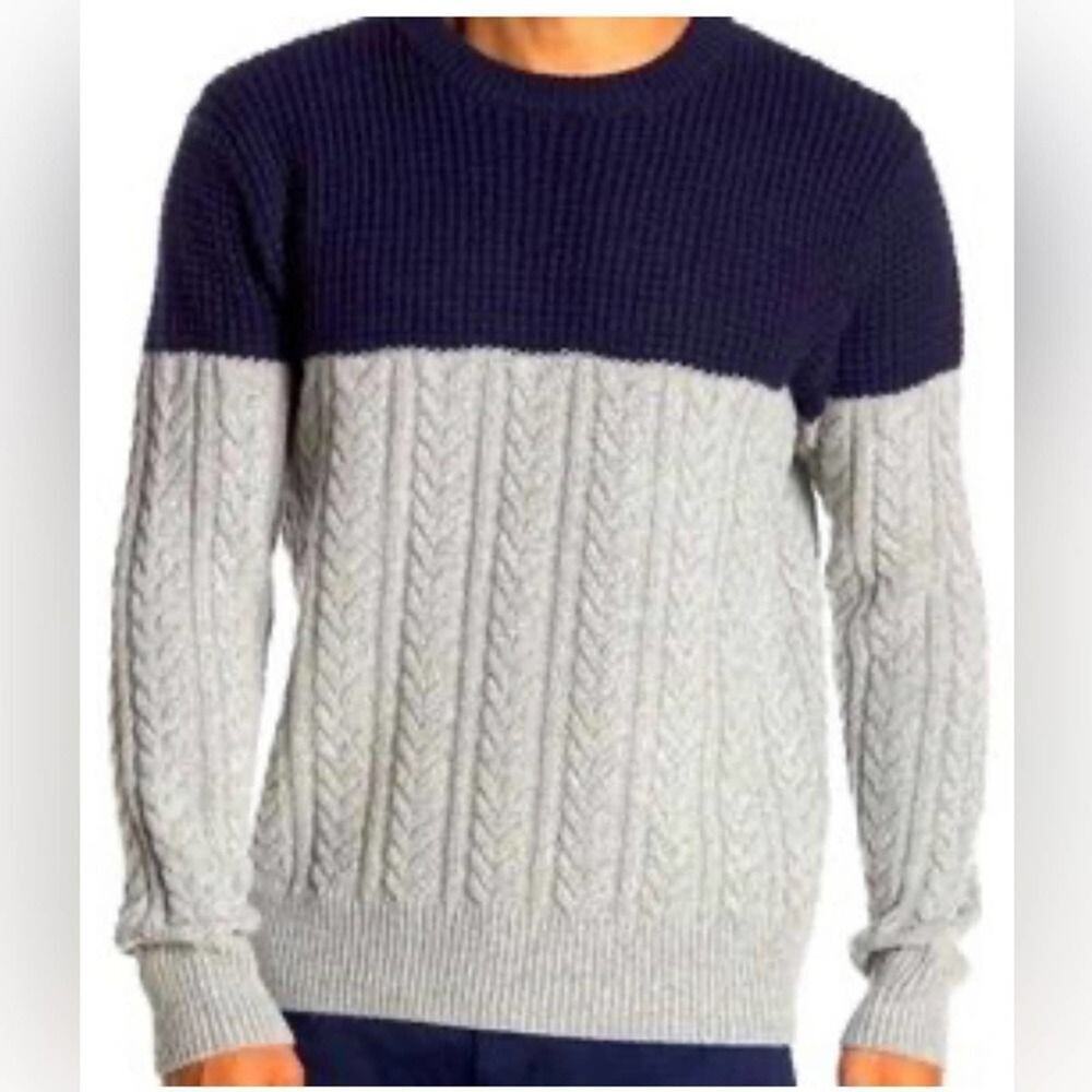J.CREW MERINO WOOL BLEND MIXED KNIT CREWNECK SWEATER DIZE S‎